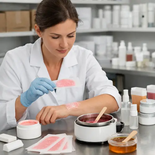 Facial depilatory wax texture and spread review during private-label product development