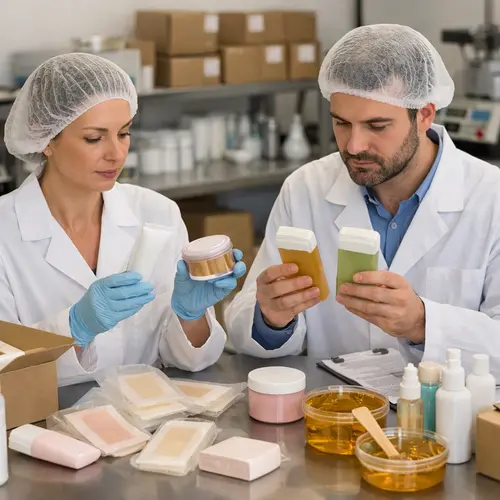 Quality control inspection of facial hair removal products for stability and shipment readiness