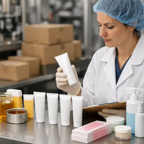 Quality-control review of depilatory cream samples and hair-removal product packaging