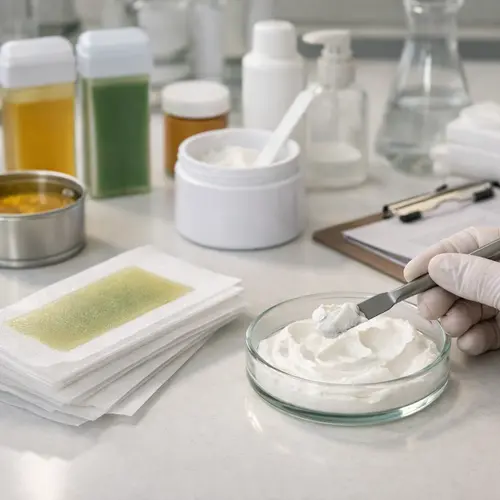 Wax strips and depilatory cream samples under review for hair removal product development
