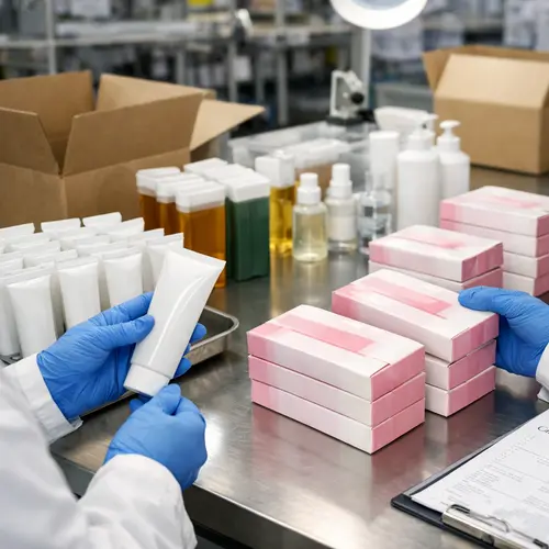 Hair removal product quality control inspection for cream tubes and wax strip cartons