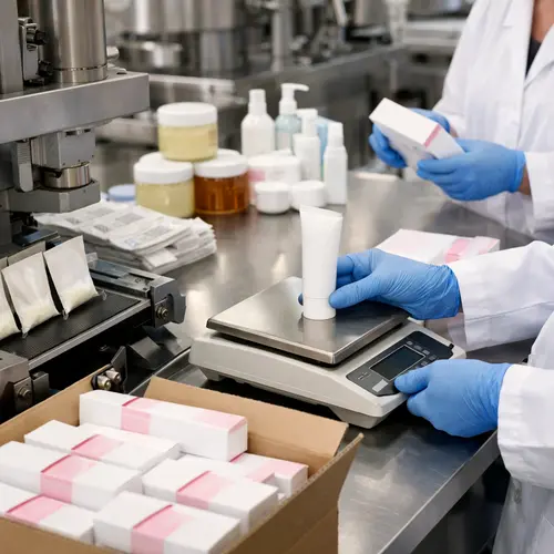 Depilatory cream filling packaging seal inspection and QC review before shipment