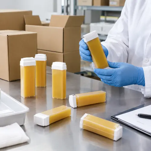 Roll-on wax cartridge leakage check during packaging compatibility testing
