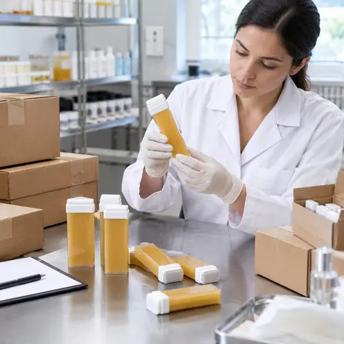 Roll-on wax cartridge leakage and packaging deformation check before shipment