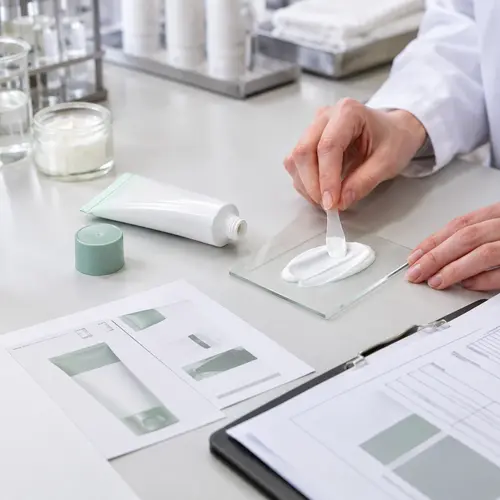 Depilatory cream sample review beside tube packaging and label proof