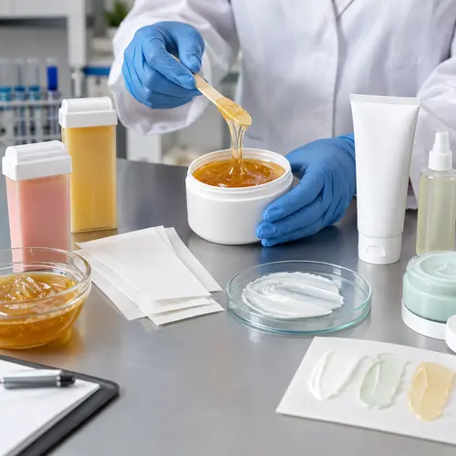 Depilatory cream texture and wax consistency review during hair removal product development