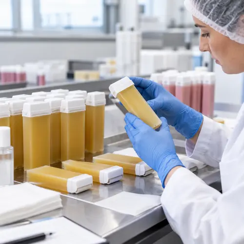 Roll-on wax cartridge leakage check during packaging quality control