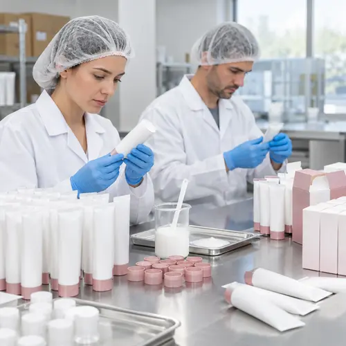 Depilatory cream tube packaging and leakage check during quality inspection