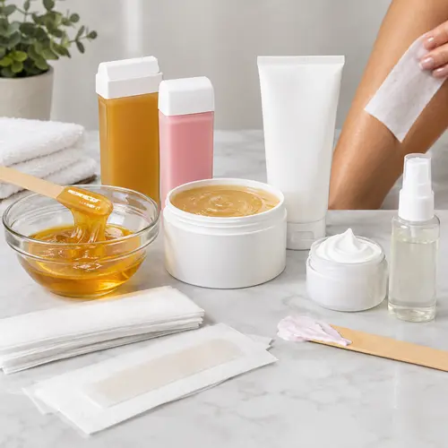 Hair removal cream and wax texture review under camera lighting