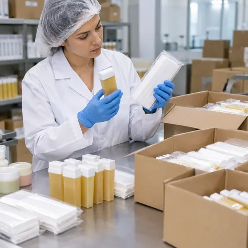 QC inspection of roll-on wax cartridge leakage and wax strip packaging