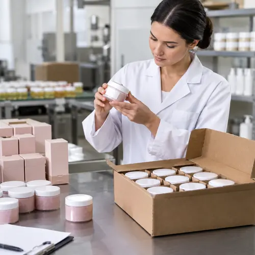 Quality inspection of sealed wax jar packaging in retail cartons before shipment
