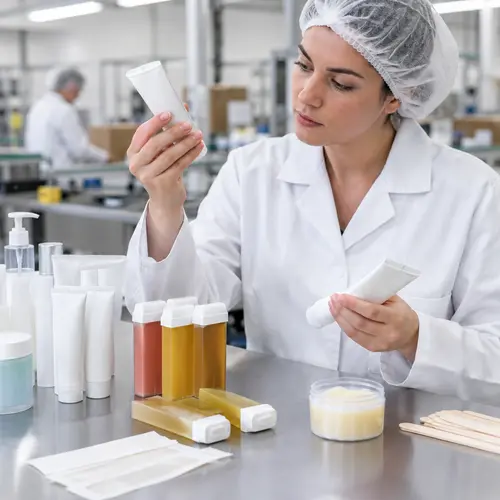 QC inspection of depilatory cream tubes and roll-on wax cartridge leakage