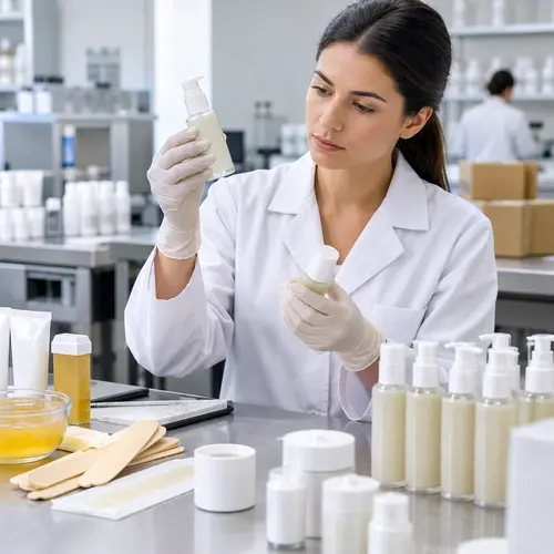 Aftercare serum packaging compatibility and leakage check in a cosmetic lab