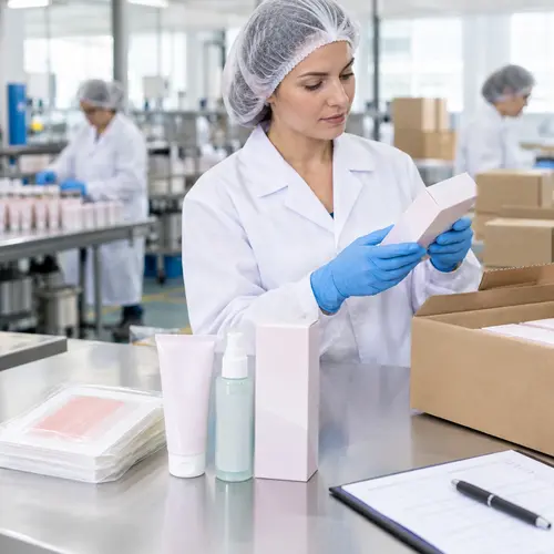 Quality control inspection of a hair removal product bundle and sealed packaging