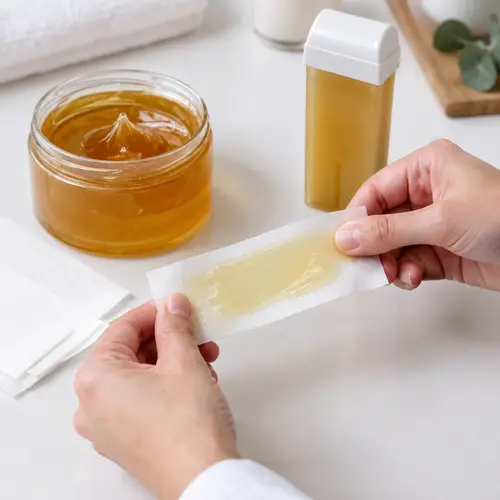 Facial wax strip and sugar wax texture evaluation
