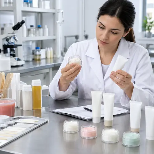 Depilatory cream sample review with filled tubes and formula samples