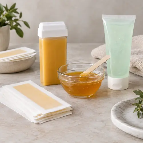 Wax strips, roll-on wax cartridge, sugar wax, and aftercare packaging review