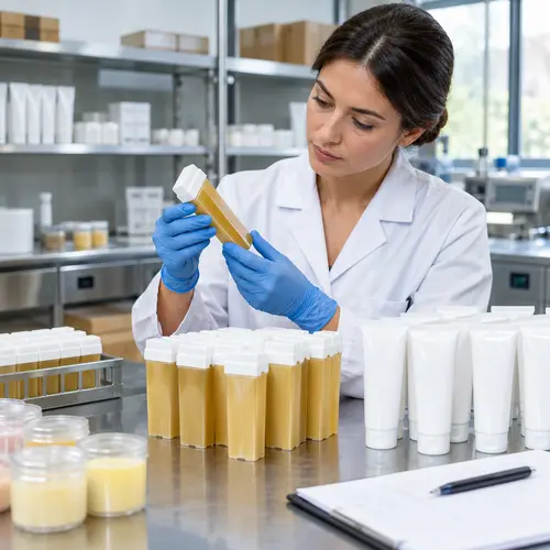 QC inspection of roll-on cartridge leakage and depilatory cream packaging stability