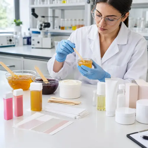 Depilatory wax and hair removal cream samples under formulation review