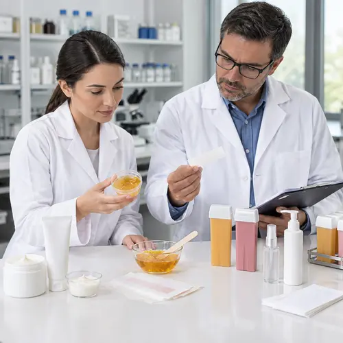 Depilatory cream and wax product samples reviewed during OEM timeline planning