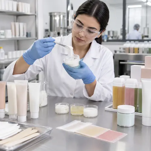 Depilatory cream sample review for texture viscosity and packaging compatibility