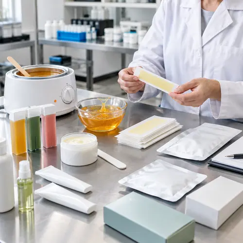 Hair removal product quality inspection for wax strips, sugar wax, heated wax, and aftercare packaging