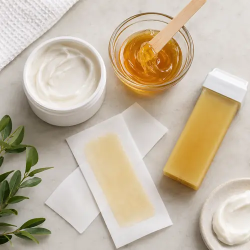 Depilatory cream, wax strip, sugar wax, and roll-on cartridge samples under review