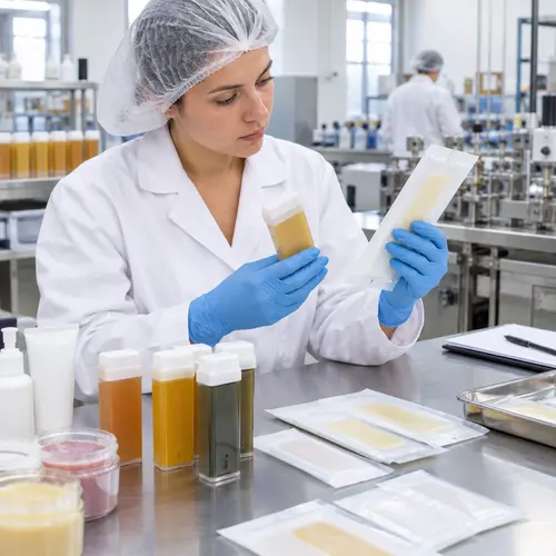 QC inspection of roll-on wax cartridge leakage and wax strip packaging