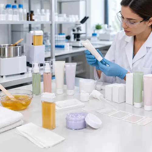 Hair-removal aftercare serum and packaging compatibility review in a cosmetic laboratory