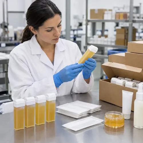 Hair removal packaging QC inspection for cartridge leakage and wax strip pouch condition