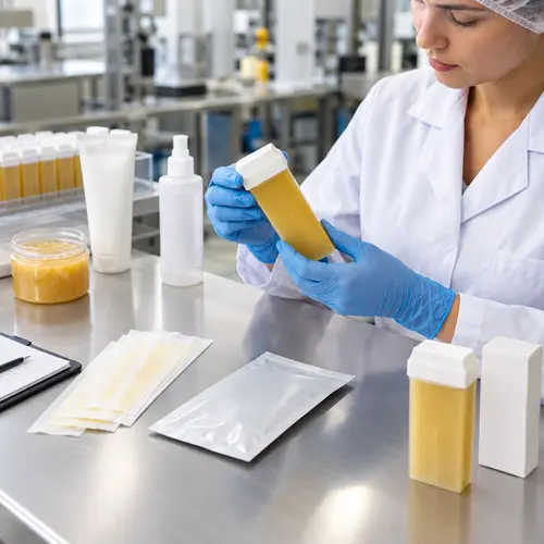 Wax strip pouch and roll-on wax cartridge packaging compatibility and leakage inspection