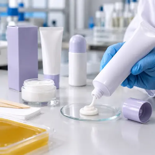 Depilatory cream sample and tube reviewed for packaging compatibility