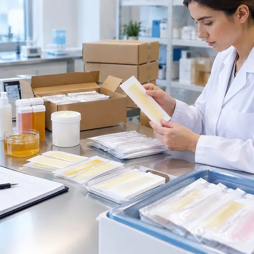 Lab stability review of wax strip packaging and retained production samples