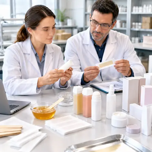 Depilatory cream and wax packaging samples under buyer review