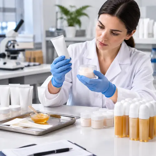 Depilatory cream sample review and quality control inspection before private label launch