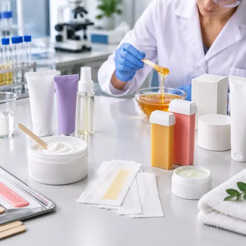 Depilatory cream and wax samples under review for formula and packaging approval