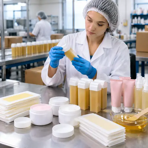 Hair-removal product quality inspection for wax strips cream containers and roll-on cartridges