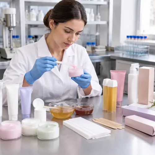 Depilatory cream sample review with filled packaging and closure checks