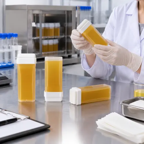 Roll-on wax cartridge leakage check under controlled storage conditions