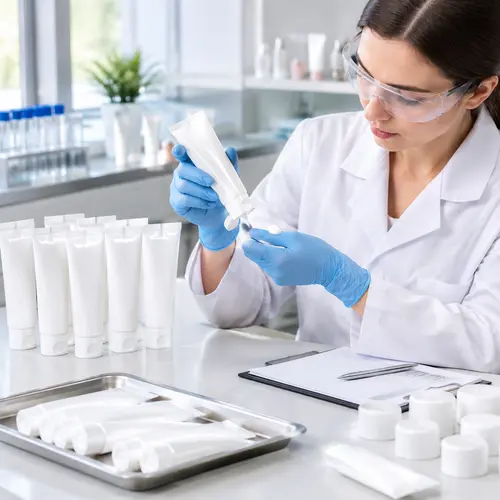 Depilatory cream sample and tube packaging compatibility review