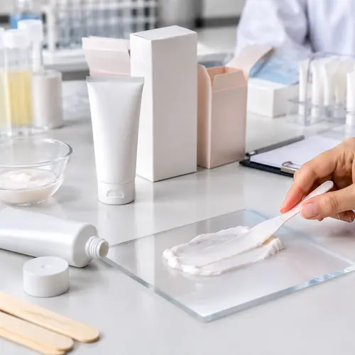 Depilatory cream sample review with private-label tube packaging and smooth removal texture