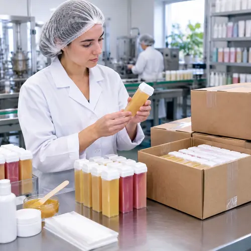 QC inspection of roll-on wax cartridges for seal integrity before shipment