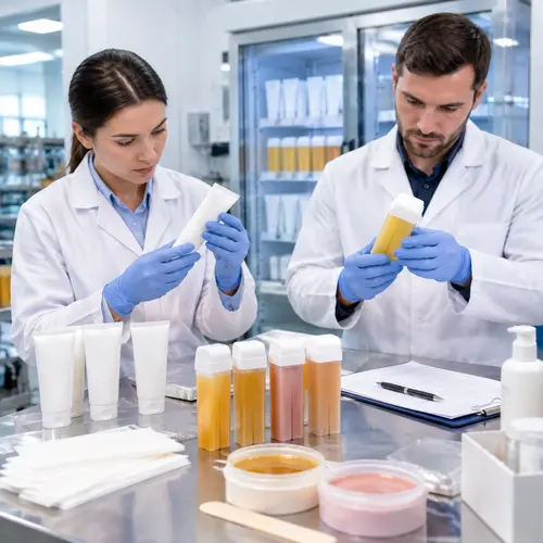 Quality inspection of depilatory cream tubes and roll-on wax cartridges after stability storage