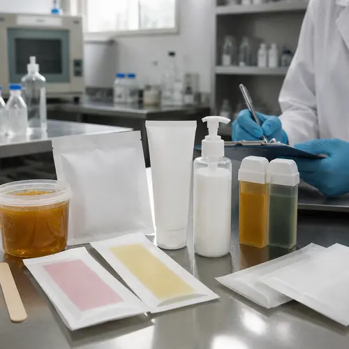 Hair-removal packaging samples during a stability review