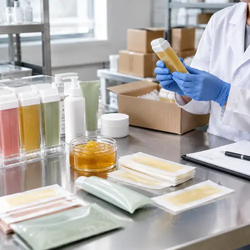 Hair-removal packaging quality inspection of roll-on wax cartridges, wax strips, and aftercare products