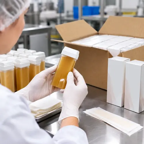 Quality inspection of roll-on wax cartridges and wax strip packaging after storage and shipment testing