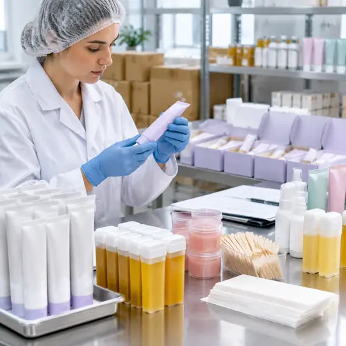 Hair removal product packaging undergoing leakage and stability quality control inspection