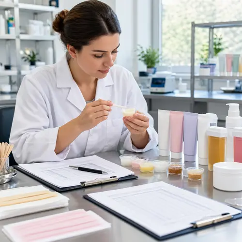 Depilatory cream sample review with coded formulas and tube packaging