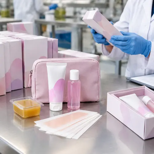 travel size hair removal kit packaging and final quality inspection