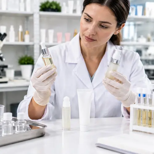 Hair inhibitor serum packaging samples reviewed for texture and dispensing performance